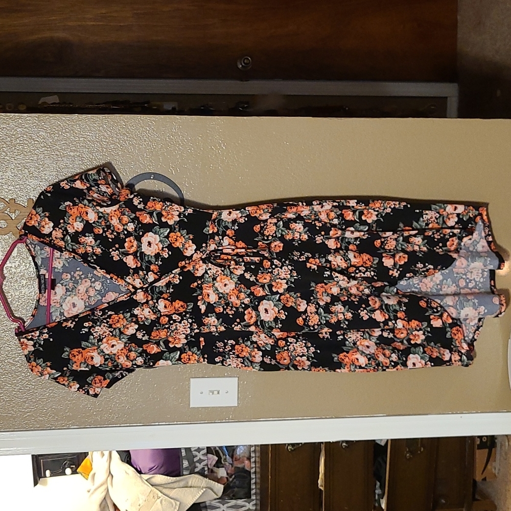 High low faux wrap dress